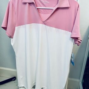 Court Haley Brand golf shirt. Size XL. Dusty pink/white colored.